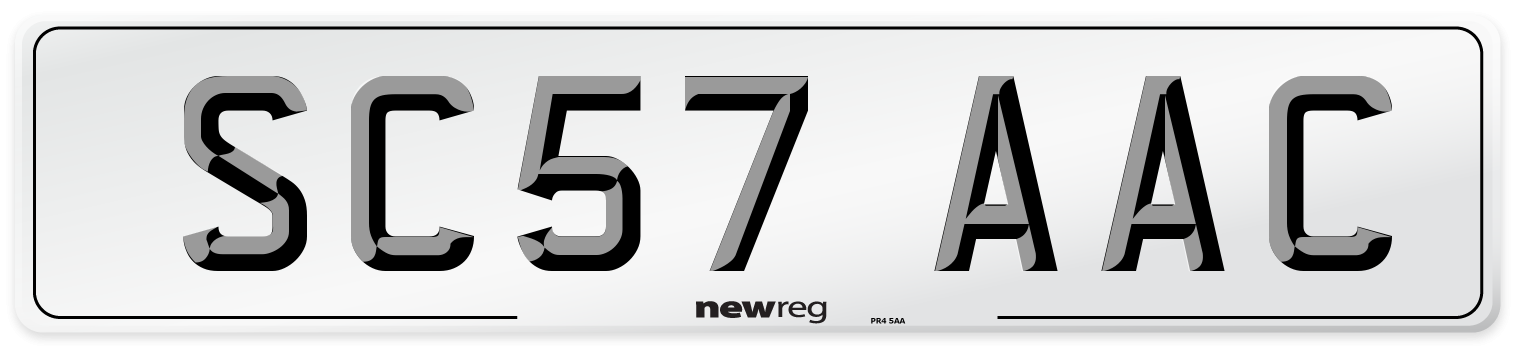 SC57 AAC Number Plate from New Reg